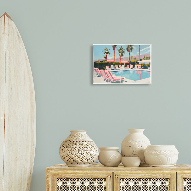  "Palm Springs Pool", art mural par Arlington Prints, H 10 po x l 15 po