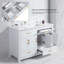 Ensemble de meuble-lavabo avec lavabo en céramique, armoire de rangement abondante - 4 portes à fermeture douce et 4 tiroirs-919552030
