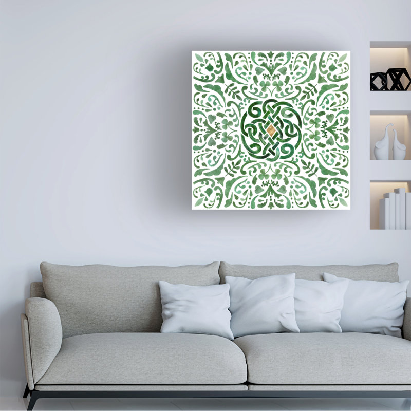 «Celtic Knot IV» par Victoria Borges - peinture sur toile tendue, H 18 po x l 18 po x P 2 po