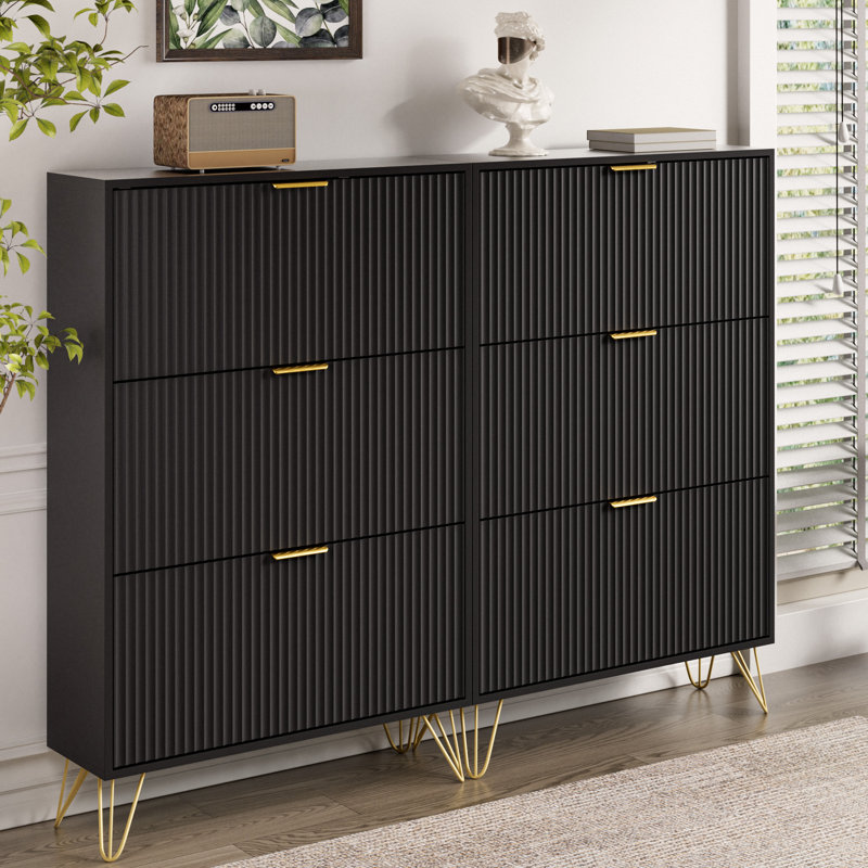 Armoire de rangement pour chaussures 36 paires, Noir
