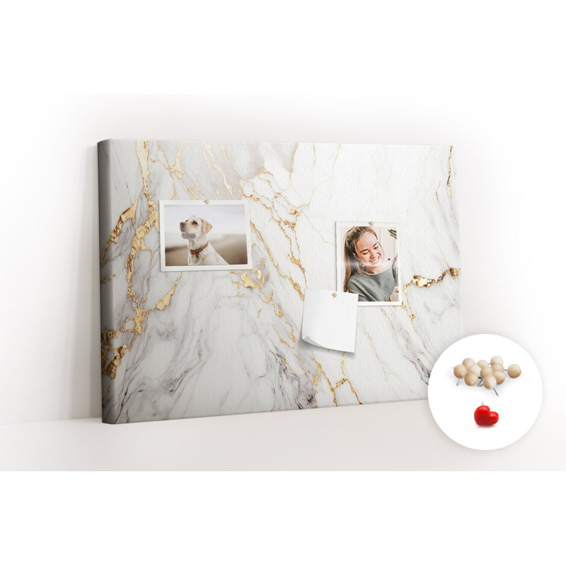 Wall Mounted cork board with print decorative wall message pin boards for office bulletin board ideas Marbe texture