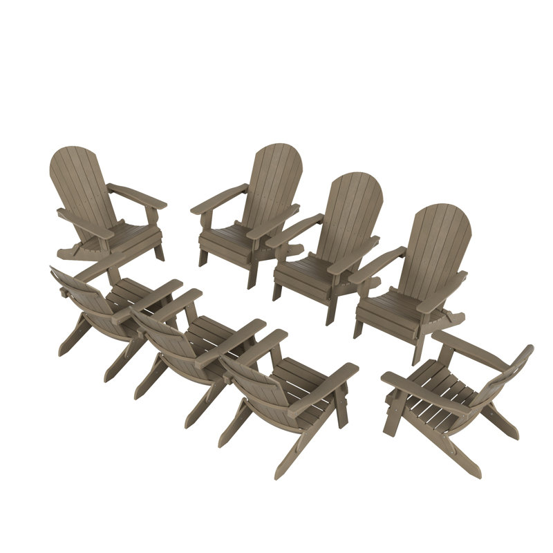 Chaise Adirondack pliante en plastique Arrlo, Taupe