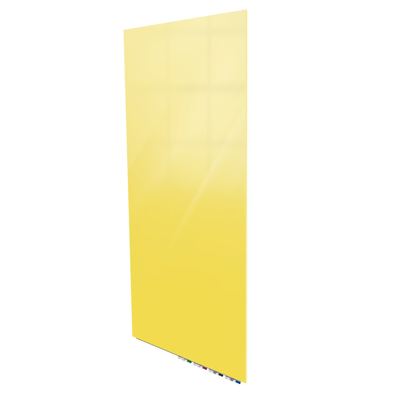 Tableau magnétique mural en verre Aria, Jaune, H 72 po x l 48 po