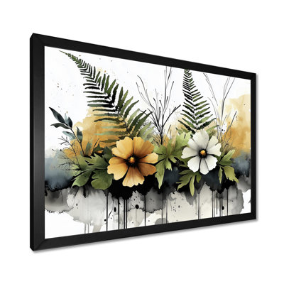 Fleurs sauvages tropicales avec fougères I - art mural fleurs sauvages