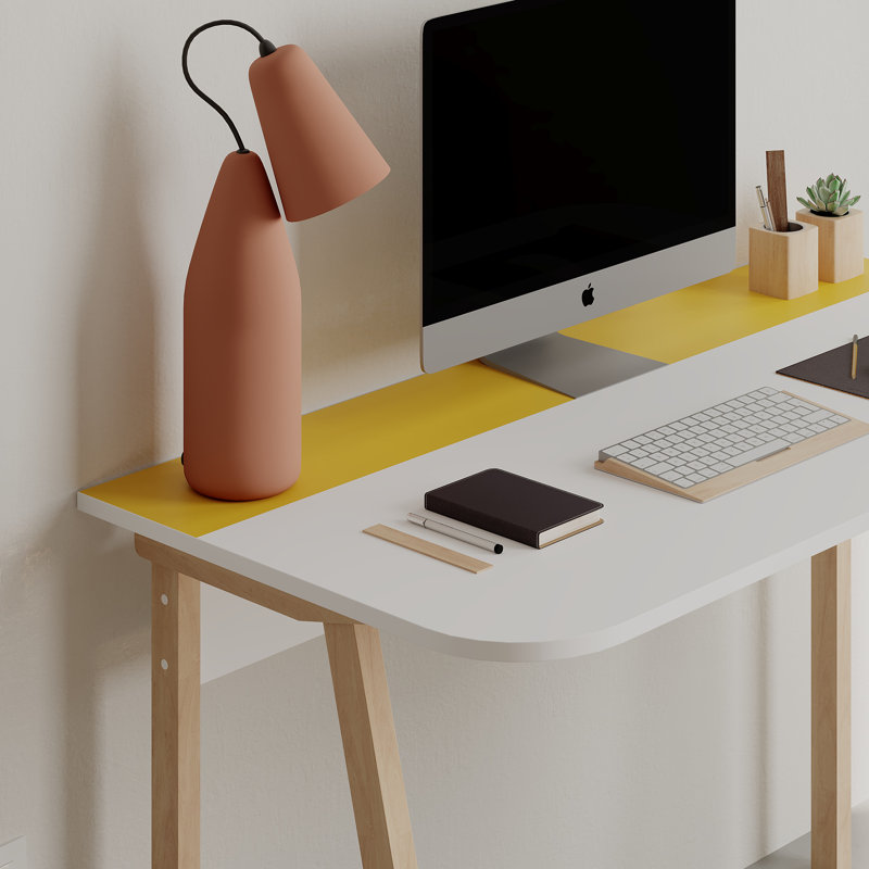 Luton Writing Desk, Mustard/White