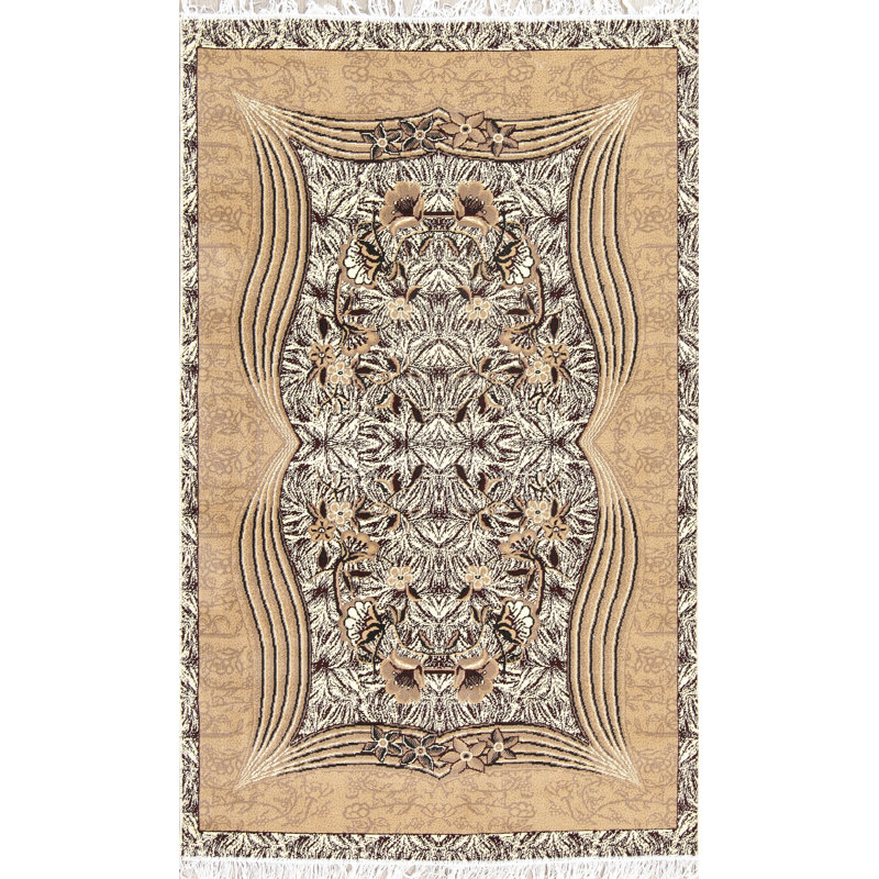 Tapis beige/noir/brun turc Bourque