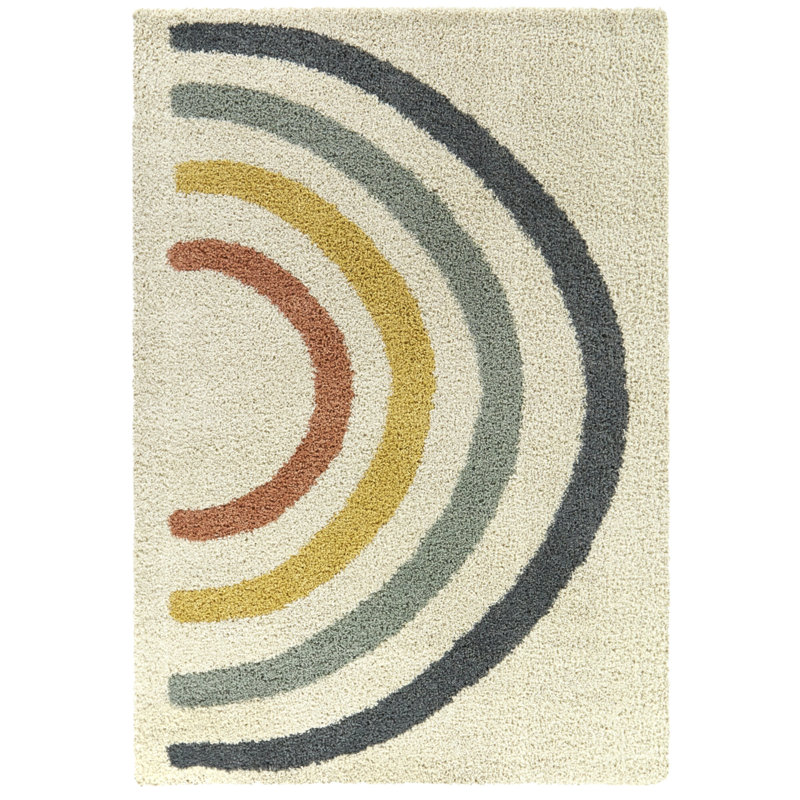 Tapis à poils longs Aldiana, Rectangle 7 pi 10 po x 10 pi, Ivoire ivoire