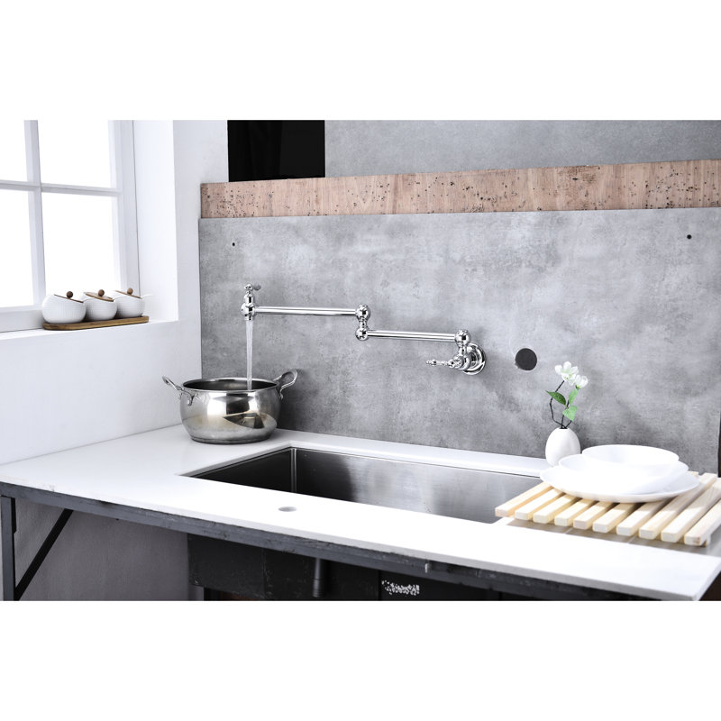 Robinet de robinet de cuisine pliant pour installation murale, facilité d'accoudoir, poignées doubles pour contrôler le débit d'eau, corrosion, robinet de cuisine en laiton, commodité, gestion