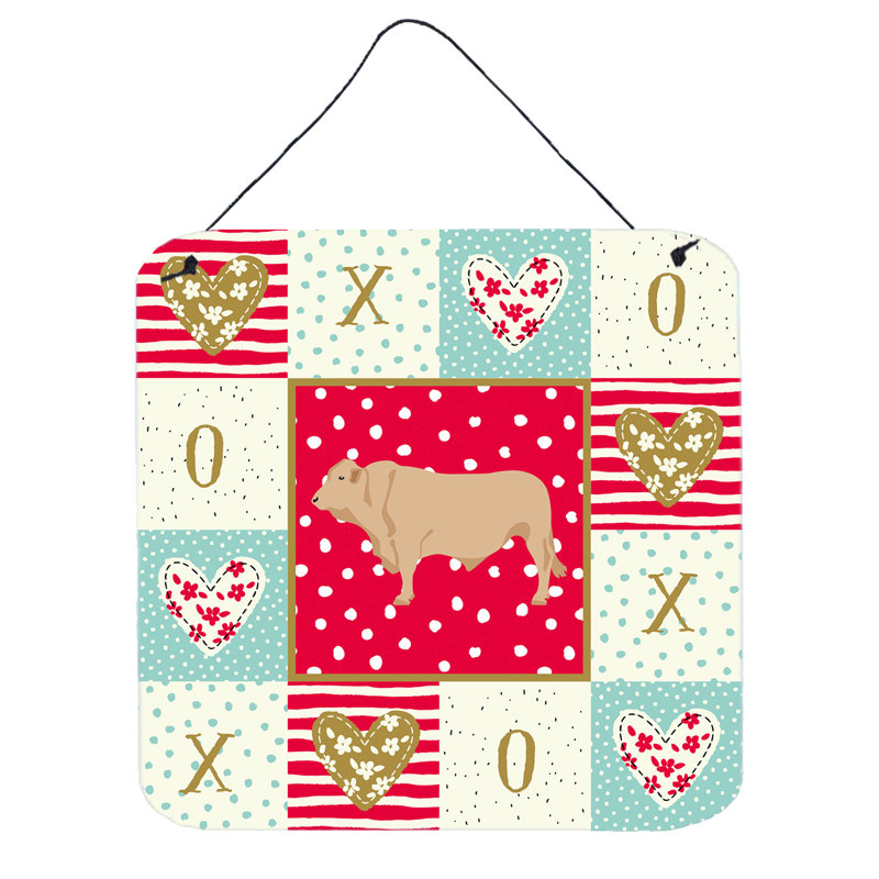 Décoration murale "charolais cow love hang"