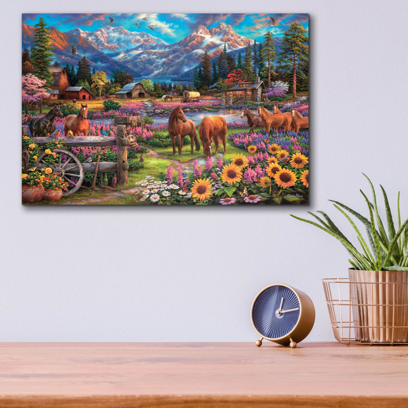 «Free To Roam» par Chuck Pinson, art mural en verre acrylique, H 12 po x l 16 po x P 0,13 po