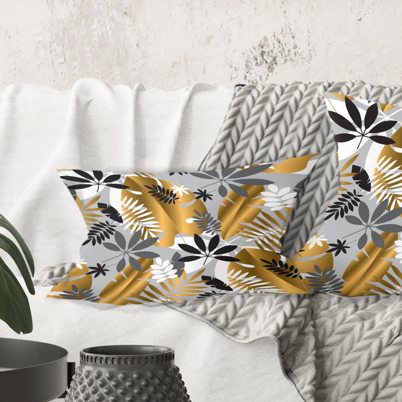 Coussin lombaire à motif de feuillage de luxe