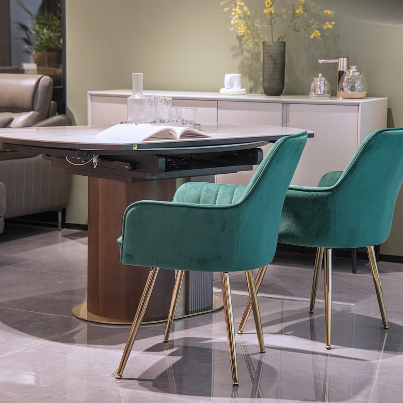 Chaises d'appoint avec pieds en métal, Vert