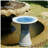 17" Ceramic Bird Bath With Pedestal, Gradient Swirl Pattern, Outdoor Glazed Bird Feeder Garden Decor-1236728396-1236728393