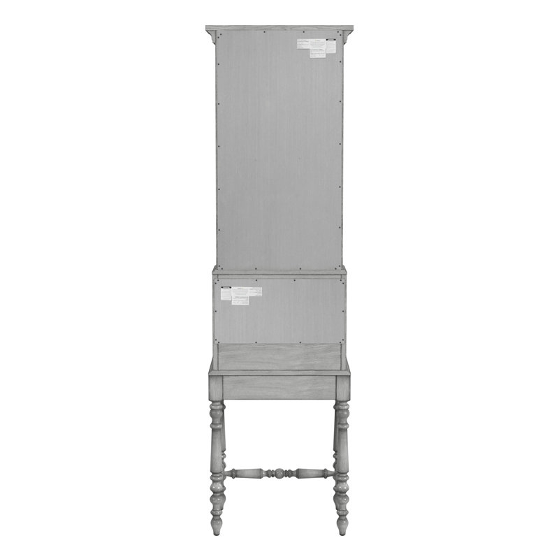 Gaen Secretary Desk with Hutch, Gray