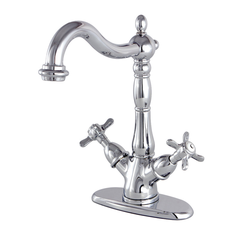 Kingston Brass Essex Two-Handle 1-or-3 Hole Deck Mount Vessel Faucet, Polished Chrome