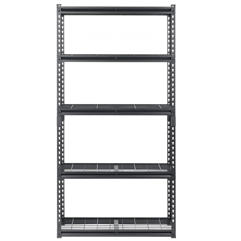 Étagères de rangement Étagères de garage robustes réglables, Noir mat, H 72 po x l 36 po x P 16 po