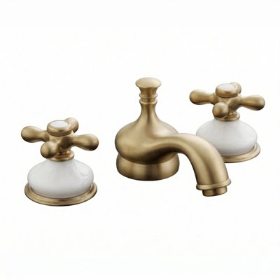 Deck Mounted 2-handle Bathroom Faucet