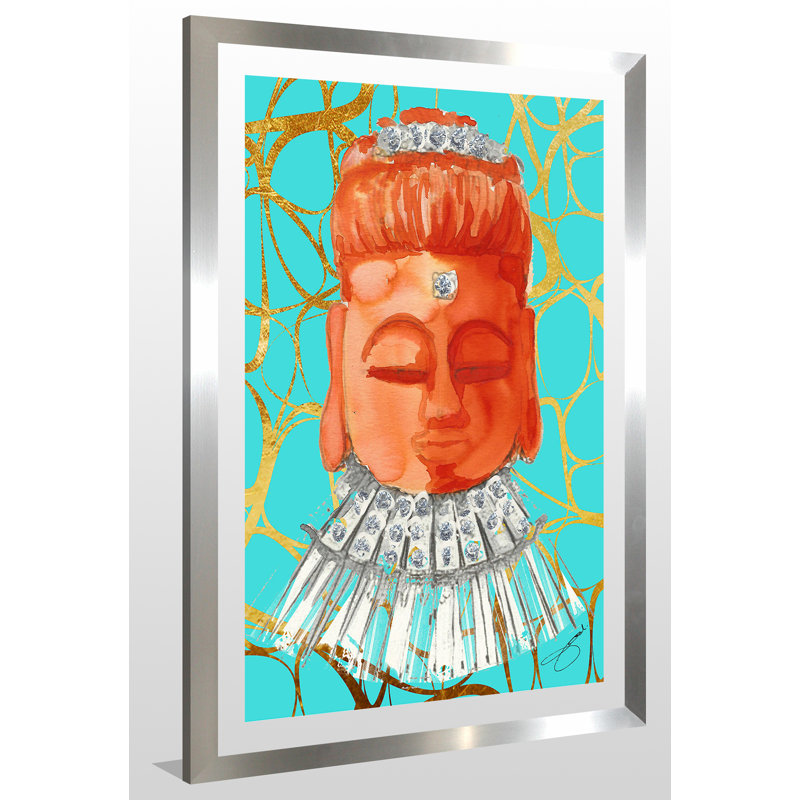 " Namasta Here " by BY Jodi, 39.5" H x 27.5" W x 0.75" D, Silver Framed Acrylic