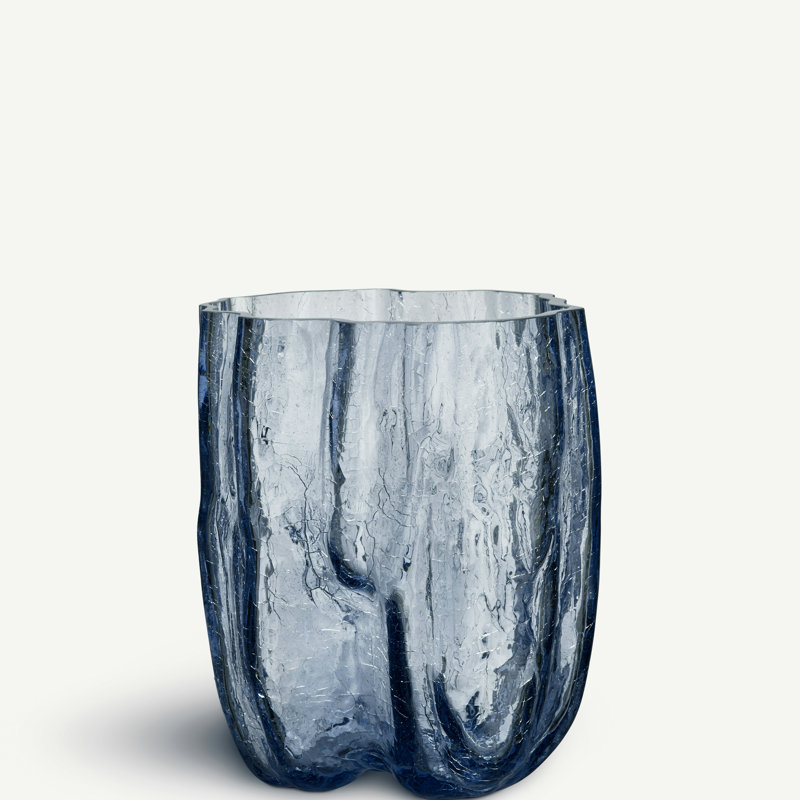 Grand vase craquelé, Bleu, H 10,63 po x l 7,87 po x P 7,87 po