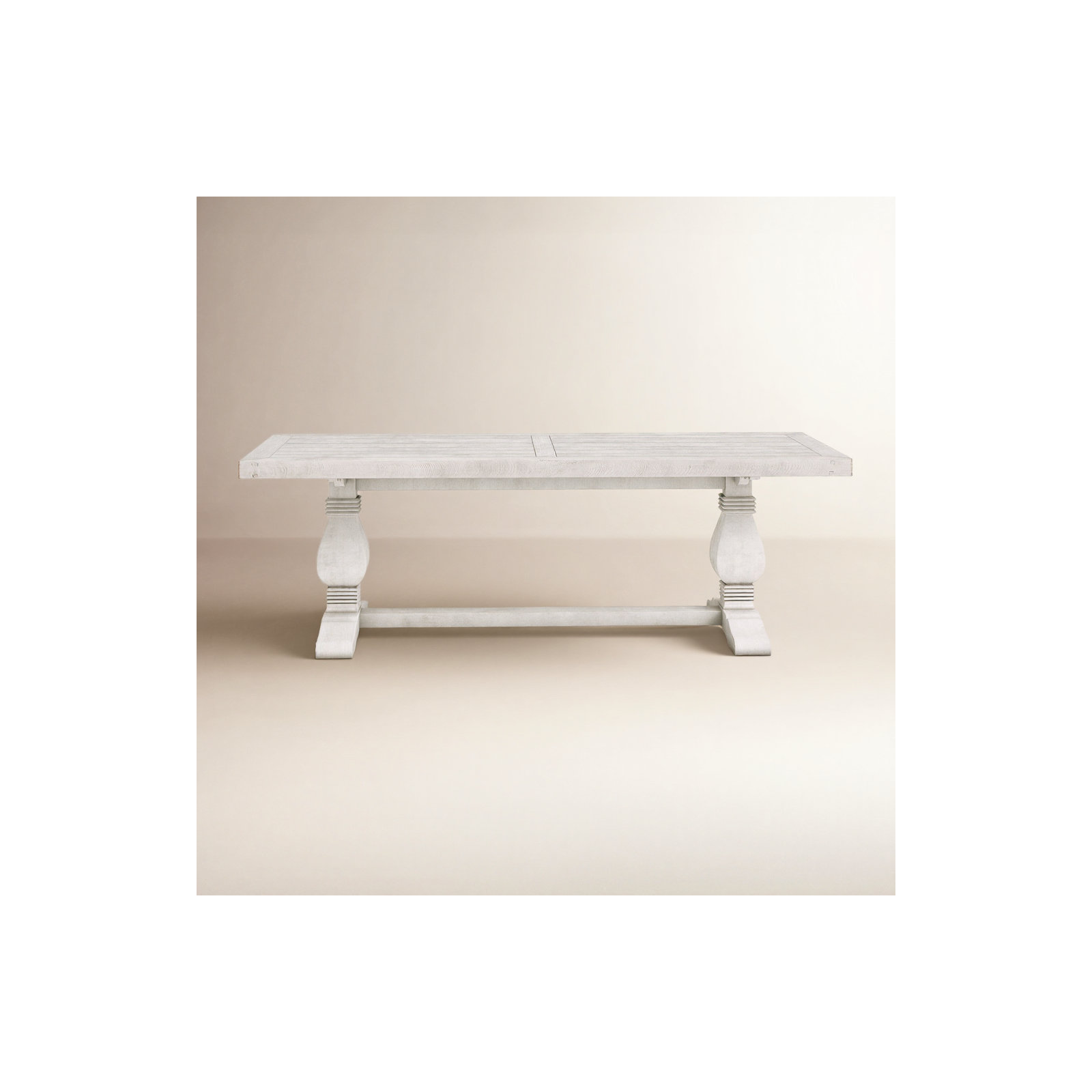 Kinston 94" Solid Wood Dining Table, Distressed Ivory