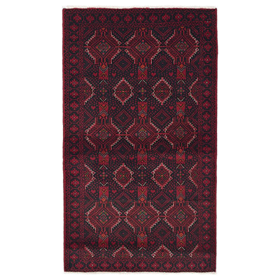 Teimani Black, Red Rug 3'5" x 6'1"