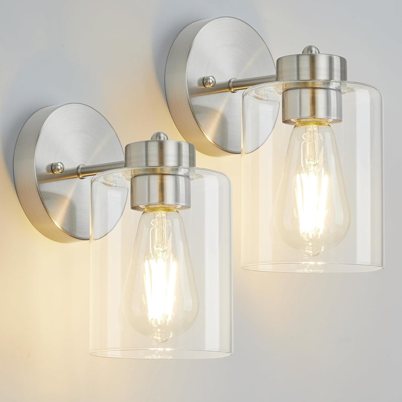 Ensemble de 2 appliques pour meuble-lavabo en nickel brossé Morden