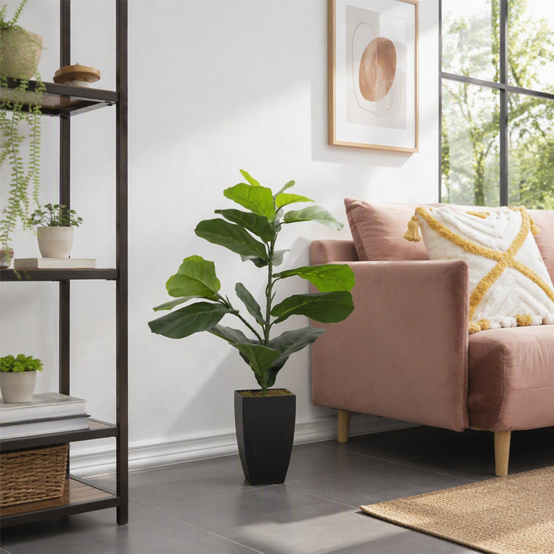 Plante artificielle en pot fabriquée à la main, d'une hauteur d'environ 35 pouces, parfaite pour divers environnements intérieurs