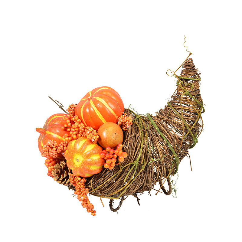Arrangement floral citrouille cornucopia, Automne, H 12 po x l 18 po