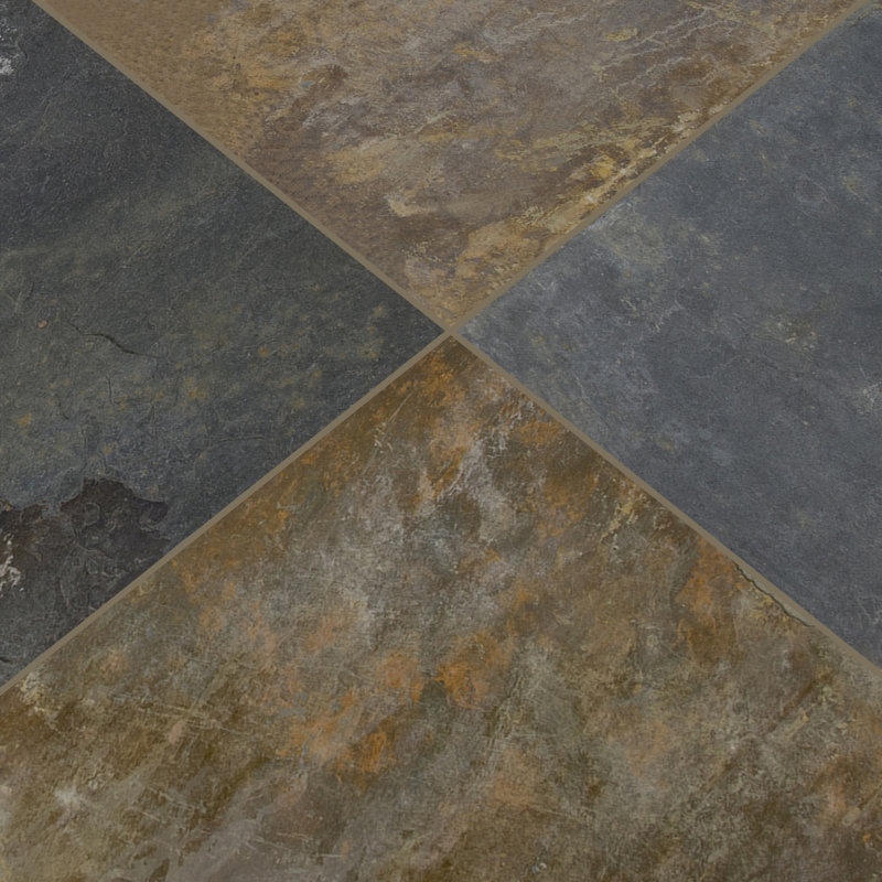 Carreau de plancher et de mur en ardoise calibré 12 po x 12 po Sierra Gold Sierra