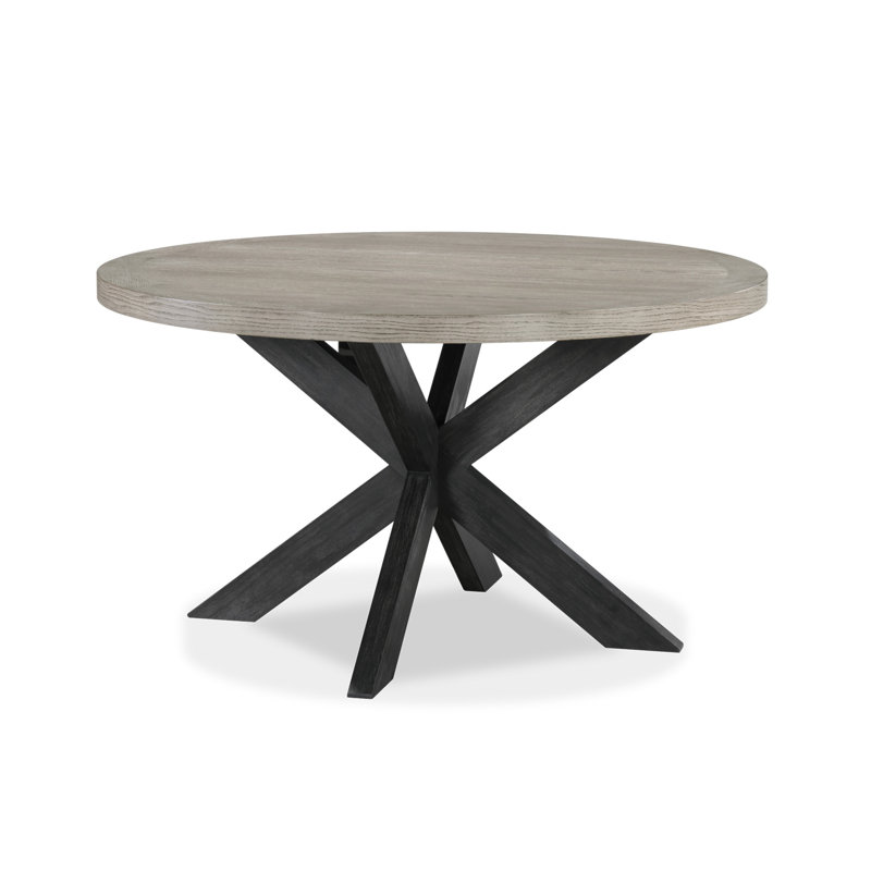Table de salle à manger ronde 1pc, Brun / gris anthracite