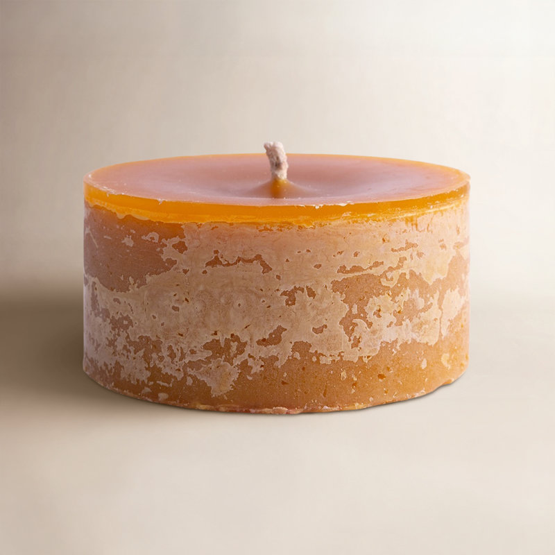 Bougie cylindrique sans parfum, Cognac, H 2,75 po x l 6 po x P 6 po