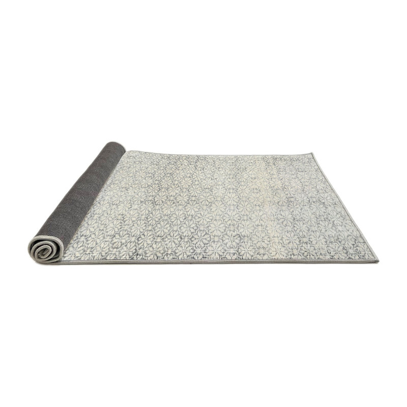 Crème florale/Tapis décoratif grise Annalee, Rond 6 pi