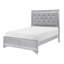 Mobilier de chambre à coucher contemporain avec tête de lit tapissier à finition argentée et luxueuse avec lumière DEL Glam
