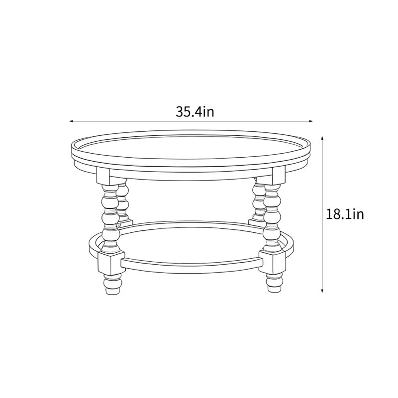 Table basse simple American Retro, Noir