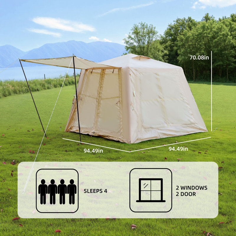 5.76 M ² Inflatable Tents For Camping With Canopy