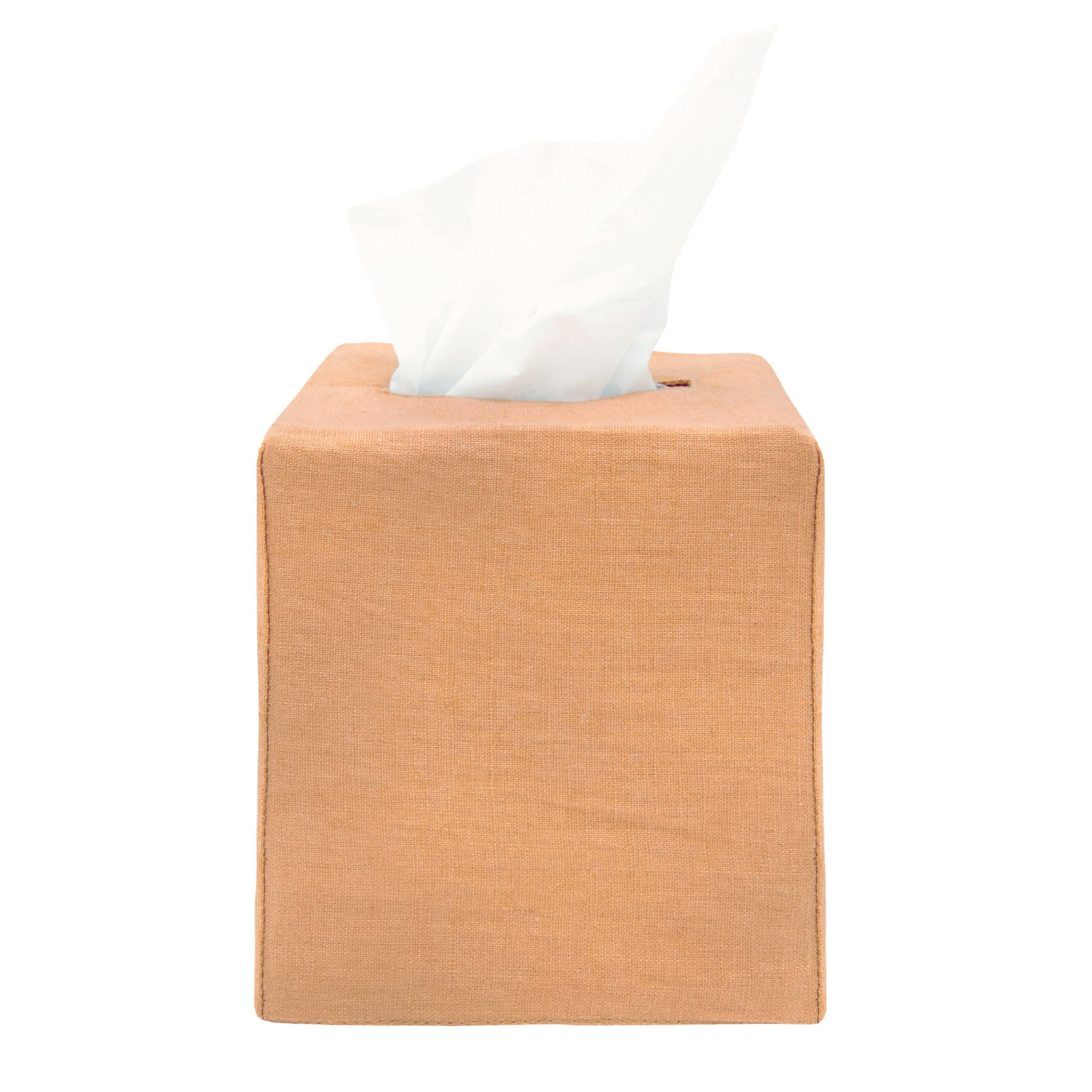 Stonewashed Linen Tissue Box Cover, Fawn