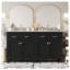 Ensemble de meuble-lavabo double 60 po moderne en bois massif et bois aggloméré 60 po
