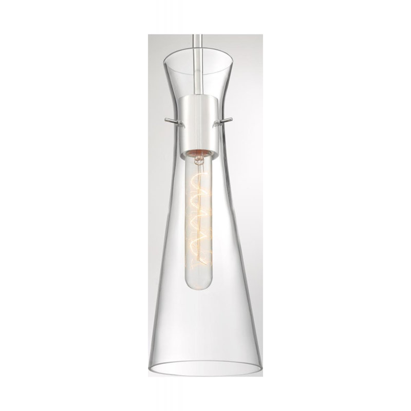 Luminaire suspendu à 1 lumière Bartly, Nickel poli