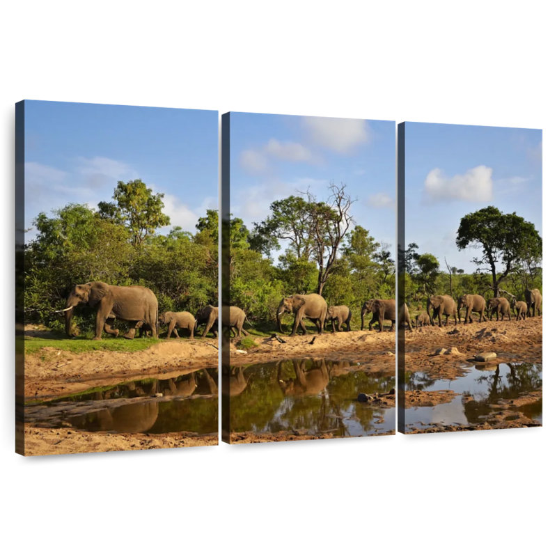 Brampt Kruger Park Elephants, 48" H x 74" W