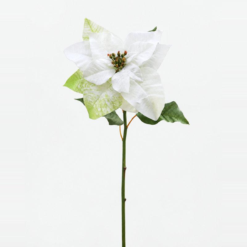 Poinsettia Faux Floral, White