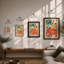Elephant Study Grid Mid-Century - Framed Print-956051940-956051938