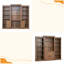 Bibliothèque de 78,75 po de hauteur, 3 pièces, vitrine avec plafonnier à DEL, bibliothèques de style rétro avec tablettes en verre trempé pour le salon, le bureau, le studio ou l'espace de travail