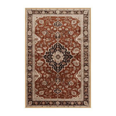 Machine Washable Persian Brown Area Rug