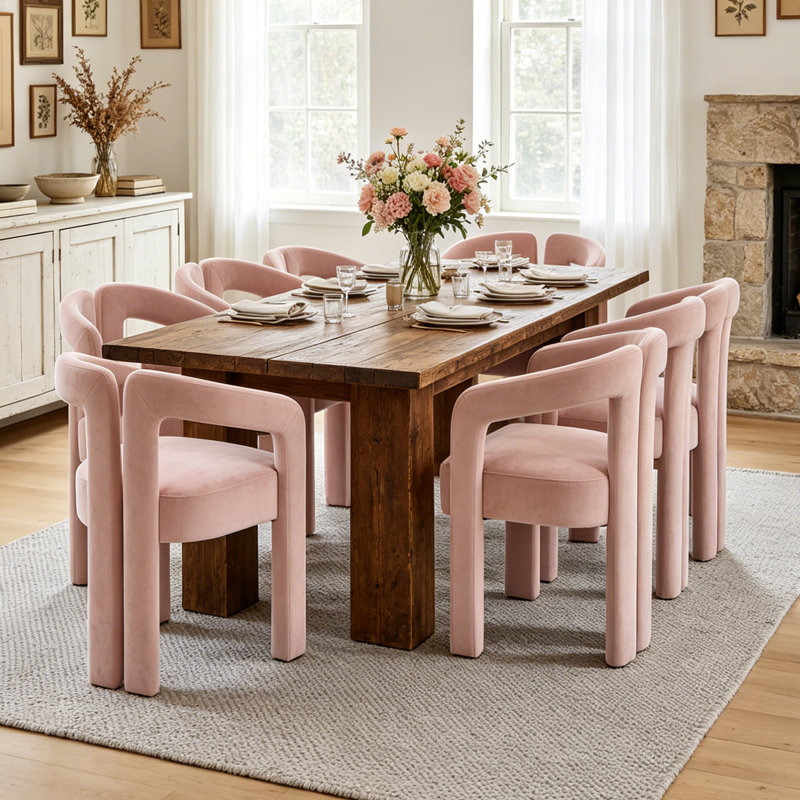 Ensemble de 2 chaises demi-tonneau Accent, Rose