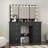 Black Matte Vanity Dressing Table With 3-Color Lighted Mirror & Crystal Knobs