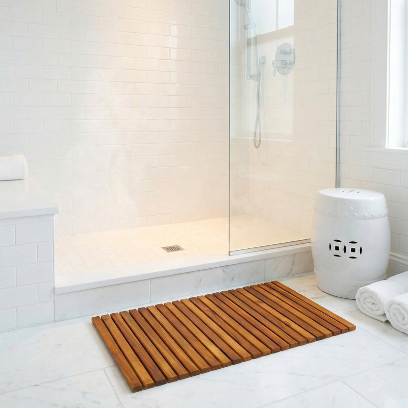 Isidore Teak Non-Slip Bath Rug