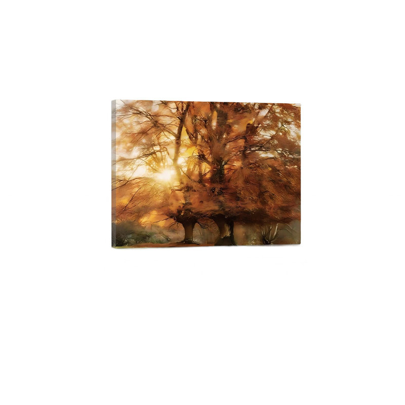 Couple de hêtres, art mural sur toile sans cadre 24 po x 18 po