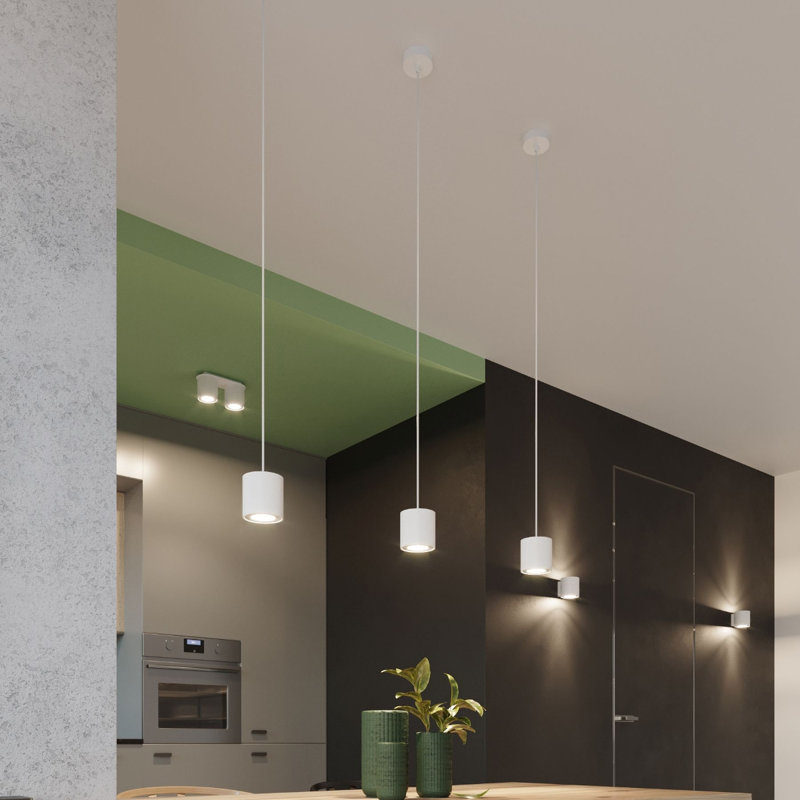 Orbis 1 1 - Light Drum Pendant, White, White, White