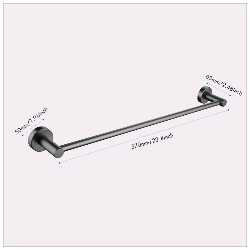 Bathroom Hardware Set, Gunmetal Black