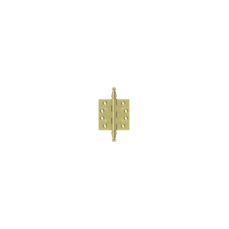 Deltana DSBP35U3 3-1/2" x 3-1/2" Square Hinges in Polished Brass Pair